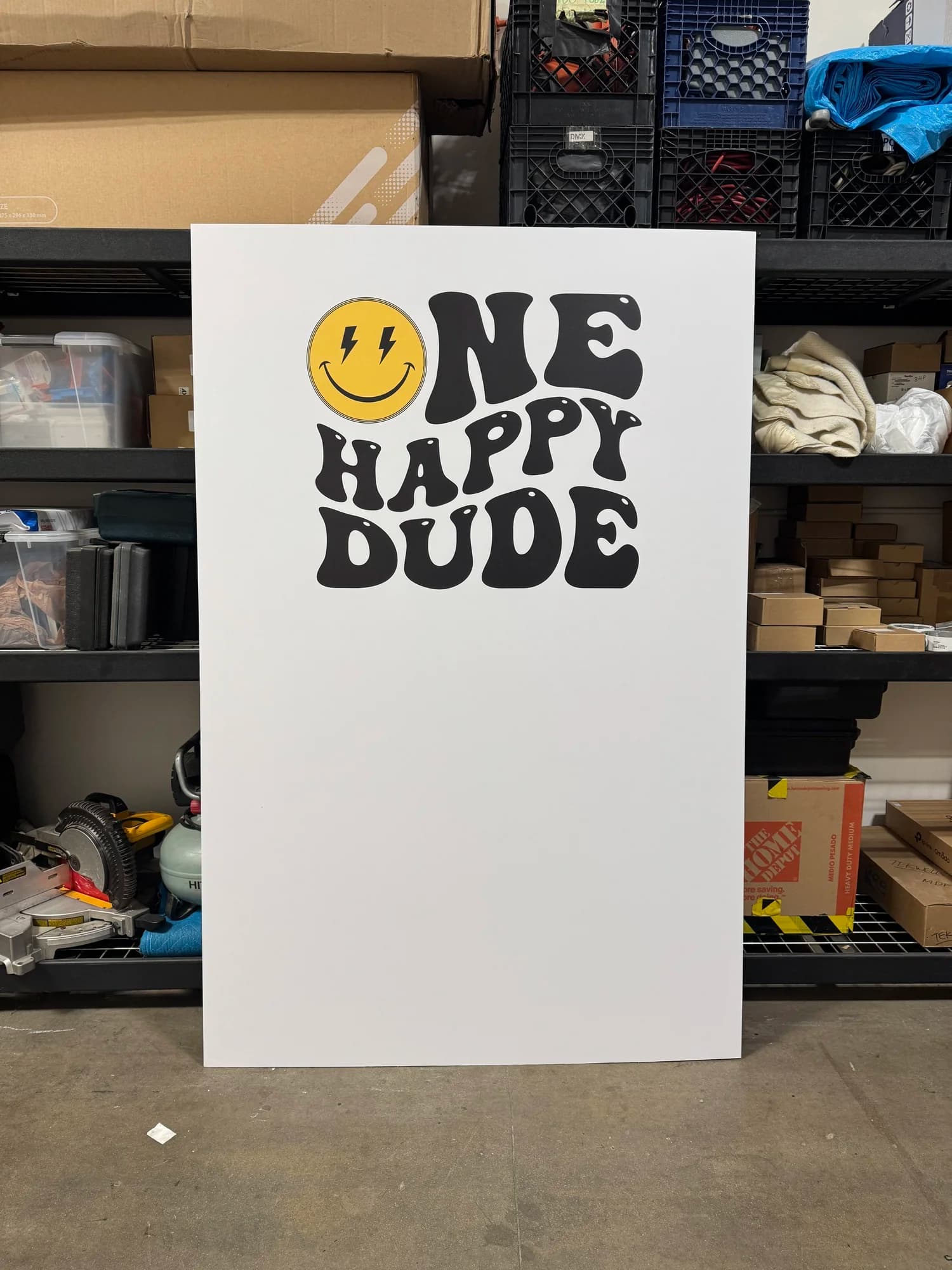 Large format print installation at a venue